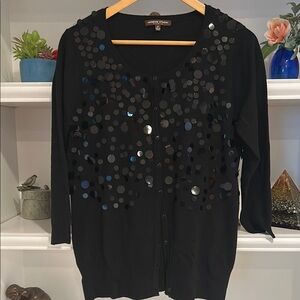 Black Sequin Embellished Cardigan #69